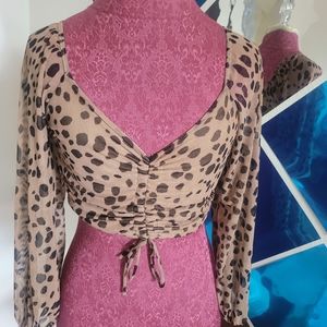 Super cure crop top with dalmatian spots